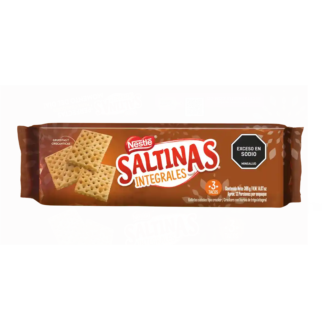Galletas SALTINAS Integrales 3 tacos x 399g