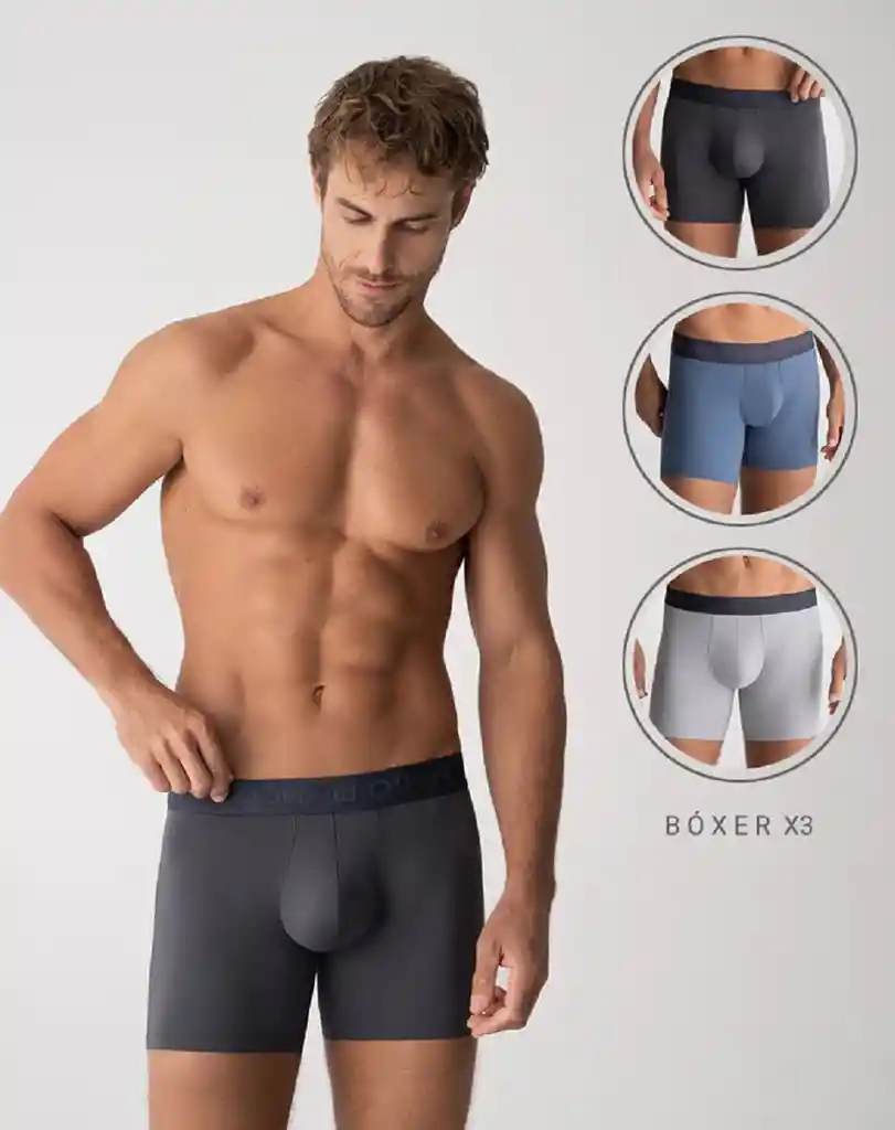 Bóxer Deportivo en Microfibra Masculino New Ralik X3 Punto Blanco