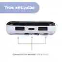 Bateria de Respaldo 10000mah Con 4 Cables Blanco Serie Miniso
