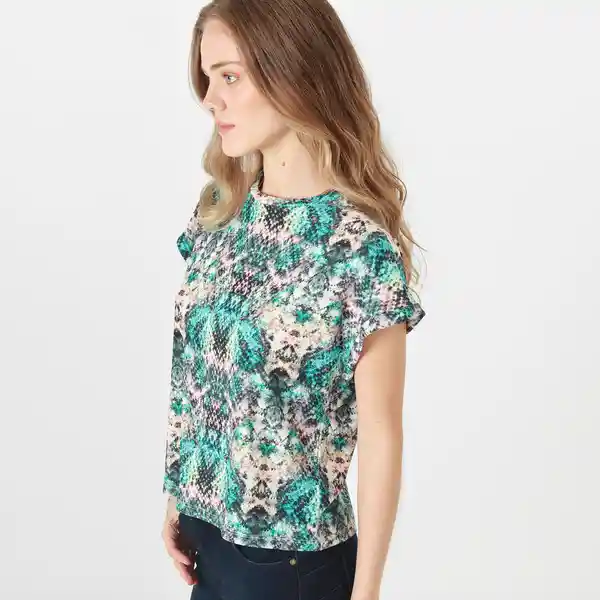 Camiseta Cuello Redondo Manga Corta Multicolor Talla XS 710053