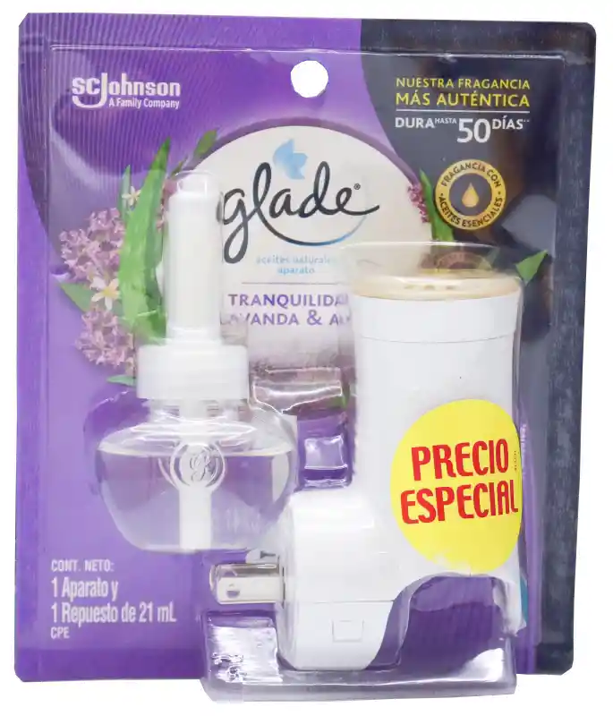 Glade Kit Aromatizante Líquido Tranquilidad Lavanda + Aparato