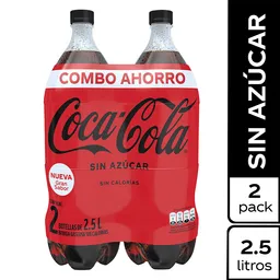 Gaseosa Coca-Cola sin Azúcar PET 2.5L x 2 Unds