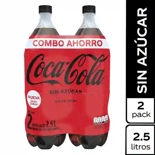 Gaseosa Coca-Cola sin Azúcar PET 2.5L x 2 Unds