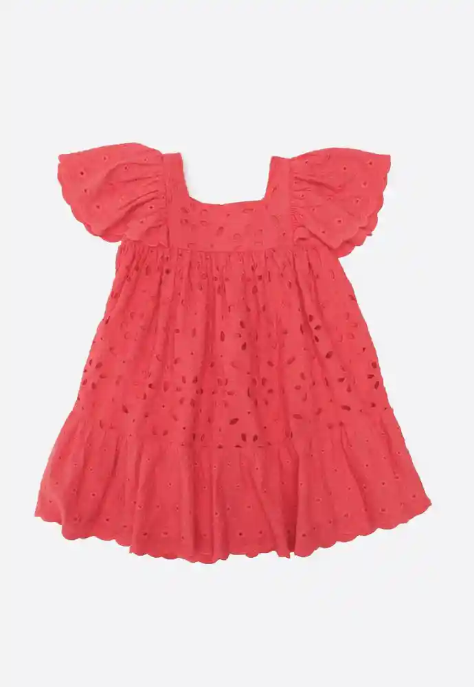 Vestido Manga Corta 3t-rojo