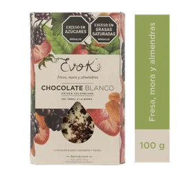 Evok Chocolate blanco, Fresa, Mora y Almendras