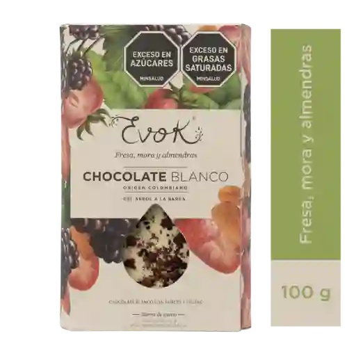 Evok Chocolate blanco, Fresa, Mora y Almendras