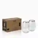 Ambiente Gourmet Vaso Cristal Borde Plateado Capacidad 670 mL