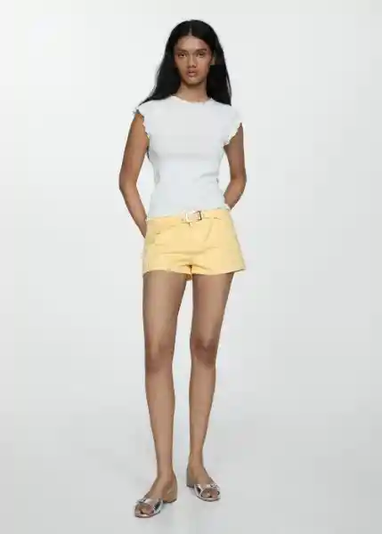 Short Yellow Amarillo Talla 34 Mujer Mango