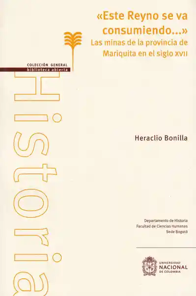 Este Reyno se va consumiendo: las minas de la provincia en Mariquita en el siglo XVII