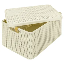 Curver Caja Organizadora Rattan Blanco Crema 205862