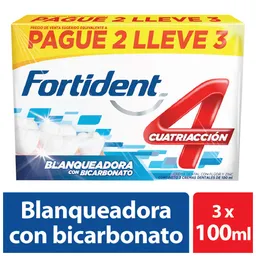 Fortident Crema Dental Blanqueadora con Bicarbonato 4Cuatriacción