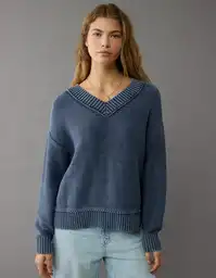 Suéter Tejido Mujer Azul Talla: X-SMALL 1447766 American Eagle