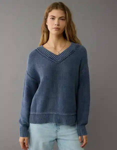 Suéter Tejido Mujer Azul Talla: X-SMALL 1447766 American Eagle