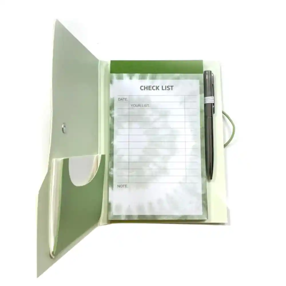 Set Cuaderno A6 Rayado Dry Series Verde 68 Hojas Miniso