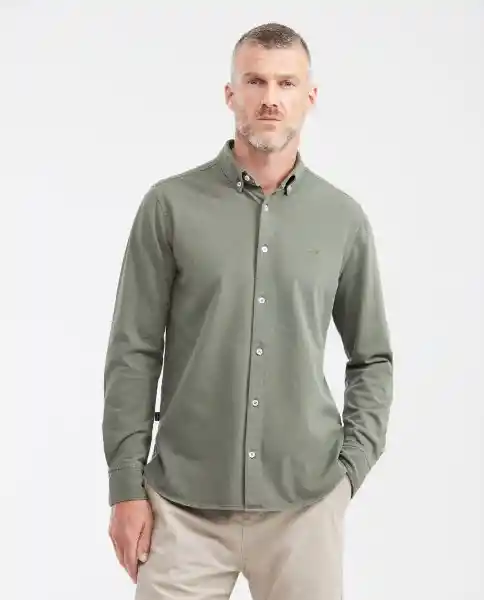 Camisa Manga Larga Jersey Verde Talla M Chevignon