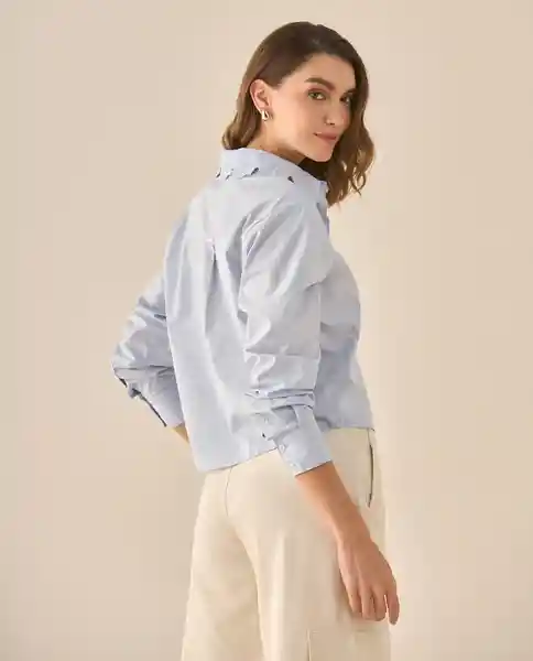 Camisa Azul Suave Claro Talla XS 413G020 Esprit