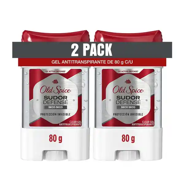 Desodorante Antitranspirante Hombre Old Spice Gel Sudor Defense Seco Seco 80 g Pack 2 Unidades