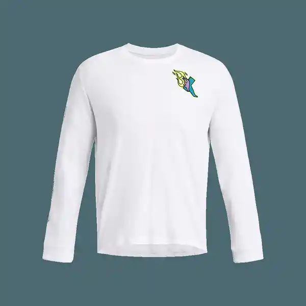 Under Armour Camiseta Run Anywhere ls Blanco LG 1384195-100