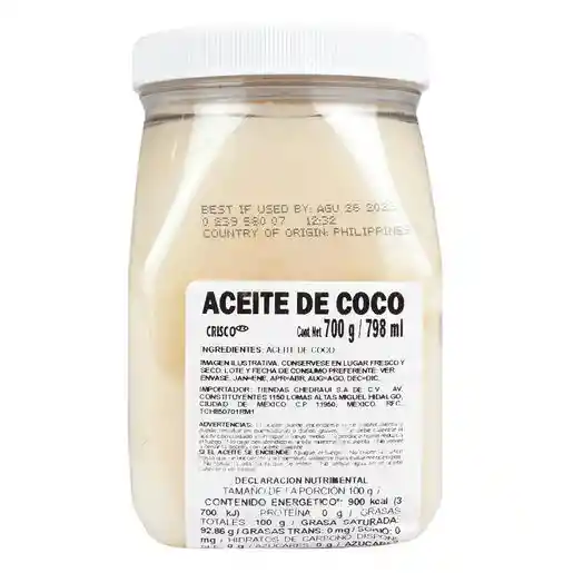 Crisco Aceite de Coco Orgánico Refinado