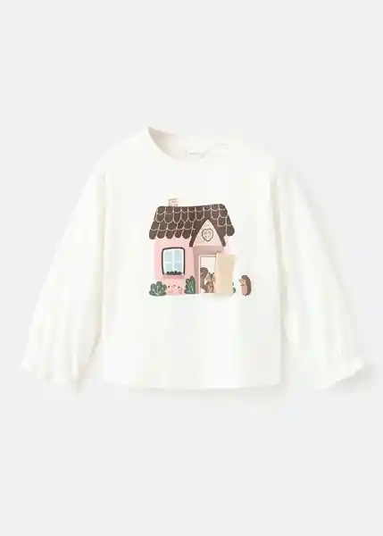 Camiseta House Offwhite Talla 70 Niñas Mango