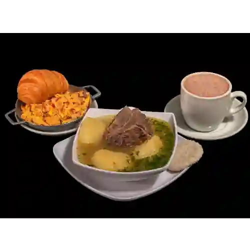 Combo con caldo de costilla