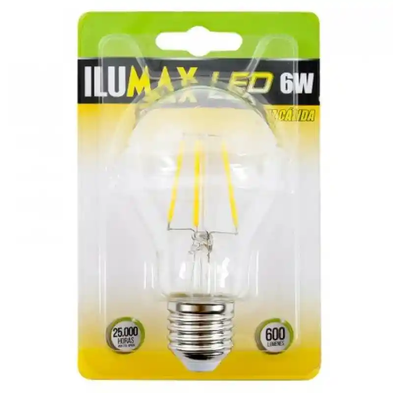 Ilumax Bombillo Led 6W Luz Cálida Filamento E27