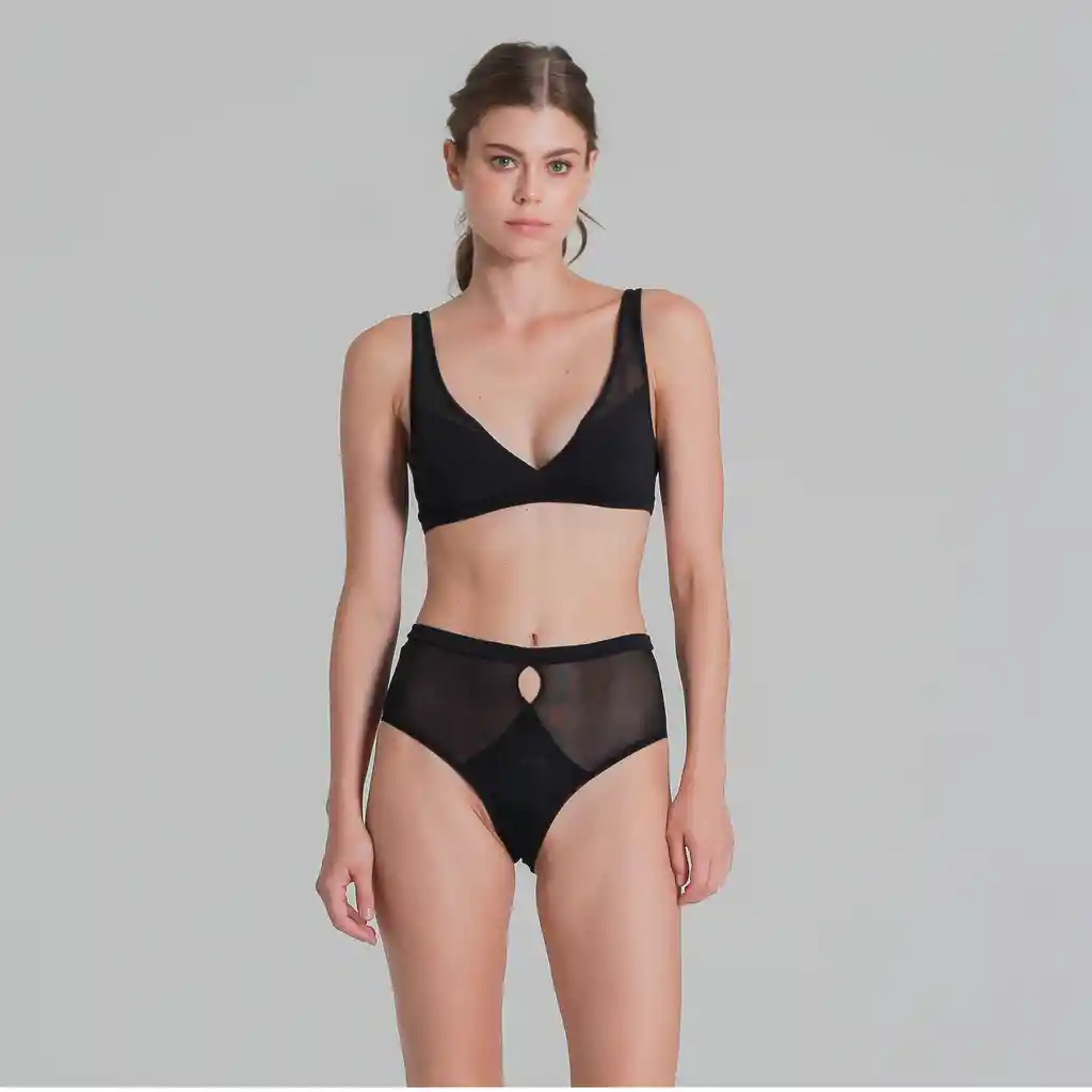 Top Tull Negro Para Mujer Macy
