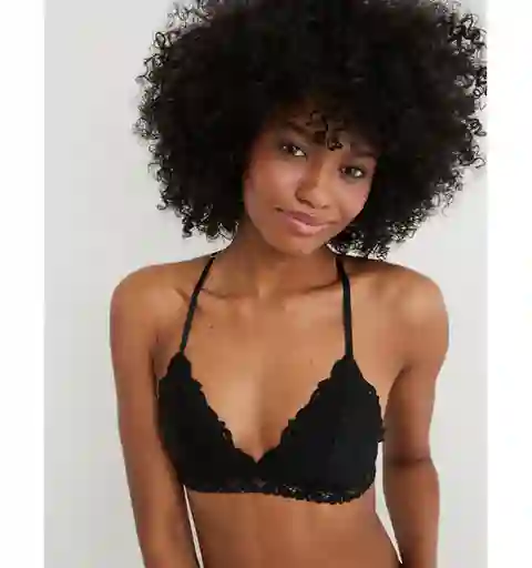 Brasier Bralette Aerie Mujer Negro Talla Large American Eagle