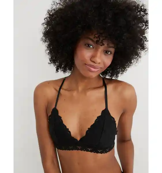 Brasier Bralette Aerie Mujer Negro Talla Large American Eagle