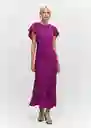 Vestido Vuelo Morado Talla M Mujer Mango