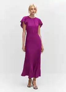 Vestido Vuelo Morado Talla M Mujer Mango