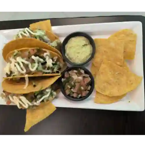 Tacos x3 de res y pollo