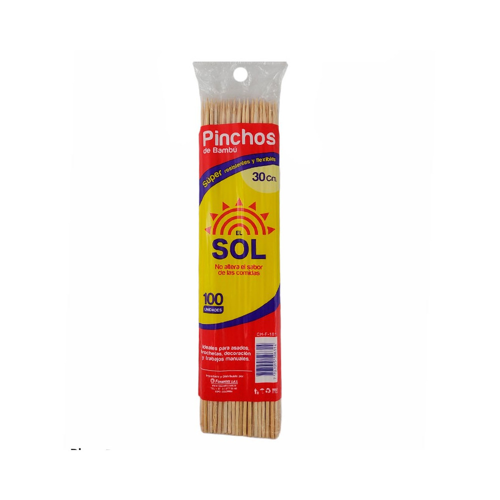 El Sol Paquete de Palos de Pincho 100 und