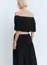 Blusa Kimolos Negro Talla M Mujer Mango
