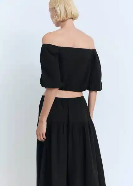 Blusa Kimolos Negro Talla M Mujer Mango