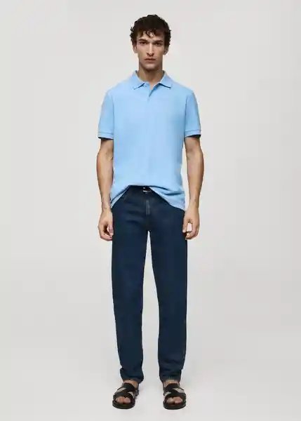 Camisa Polo Rea Porcelana Talla XS Hombre Mango