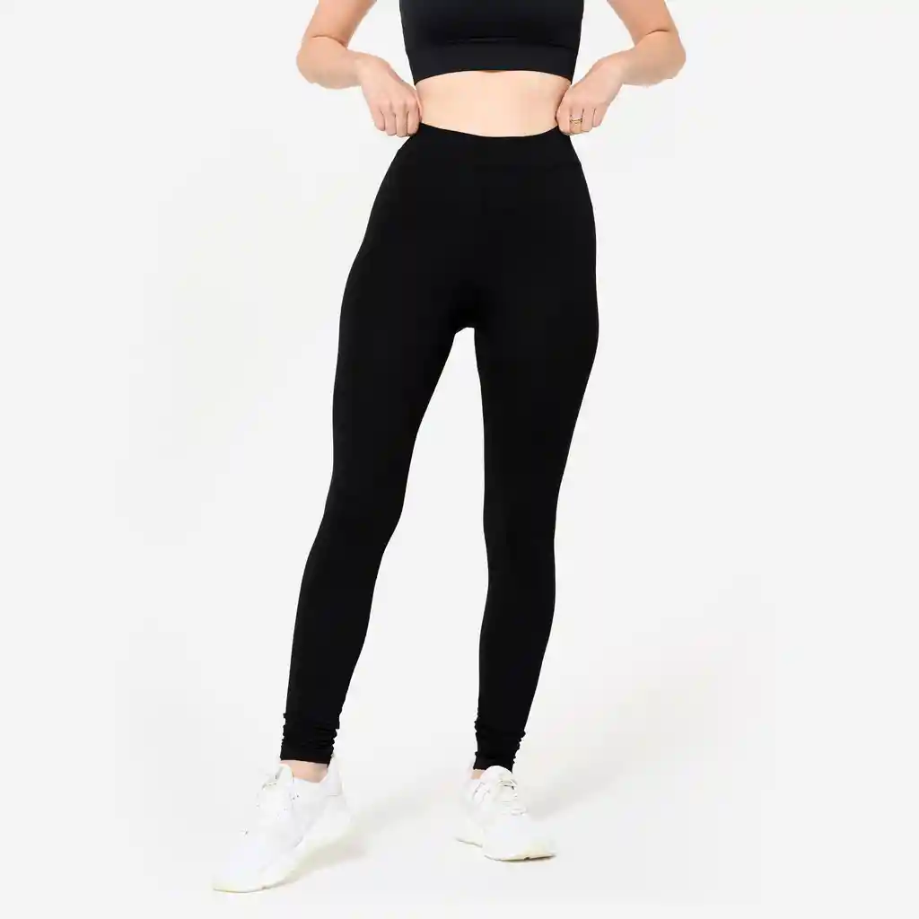 Leggings De Fitness Para Mujer Talla L Slim Domyos Negro