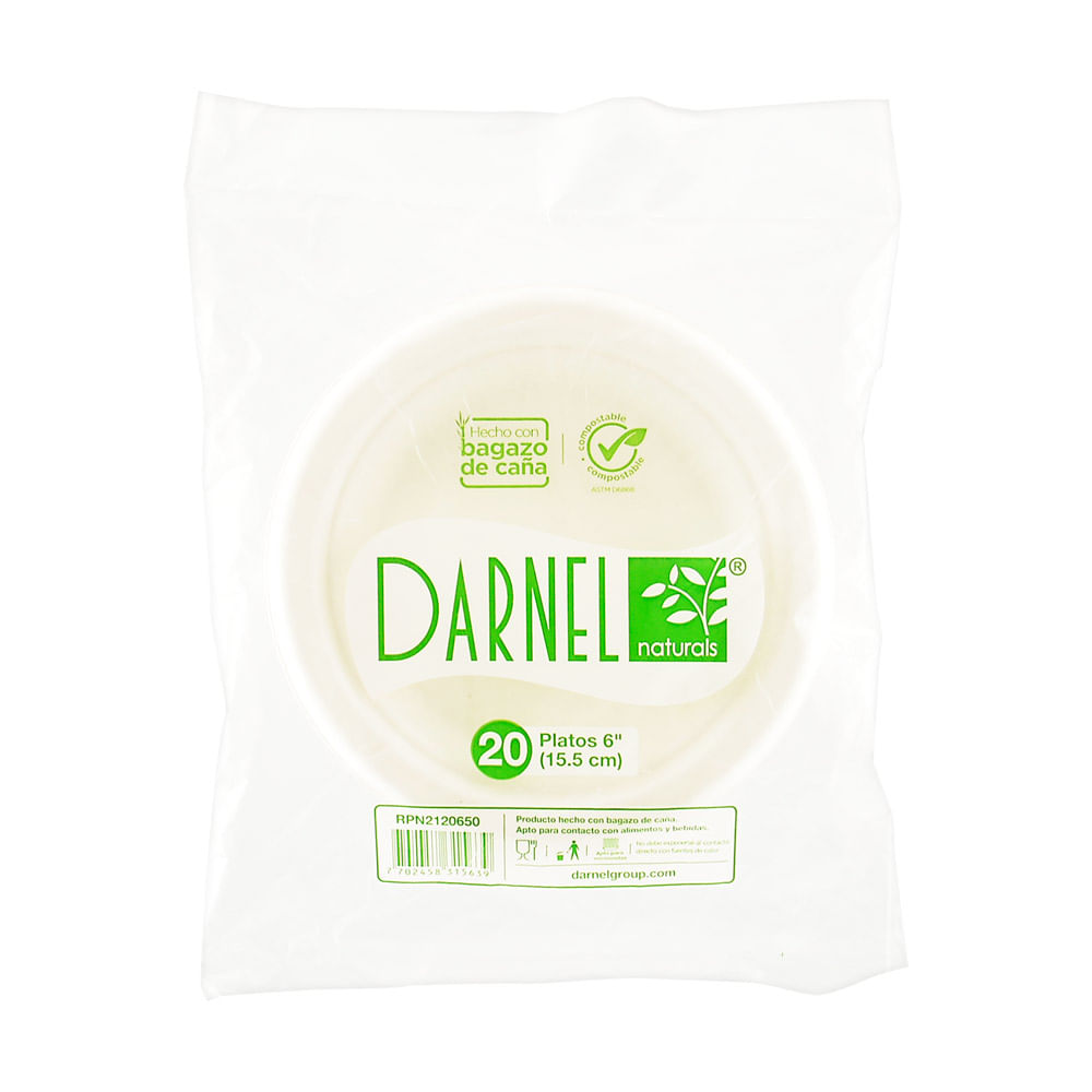 Darnel Plato de Bagazo Naturals 20 und