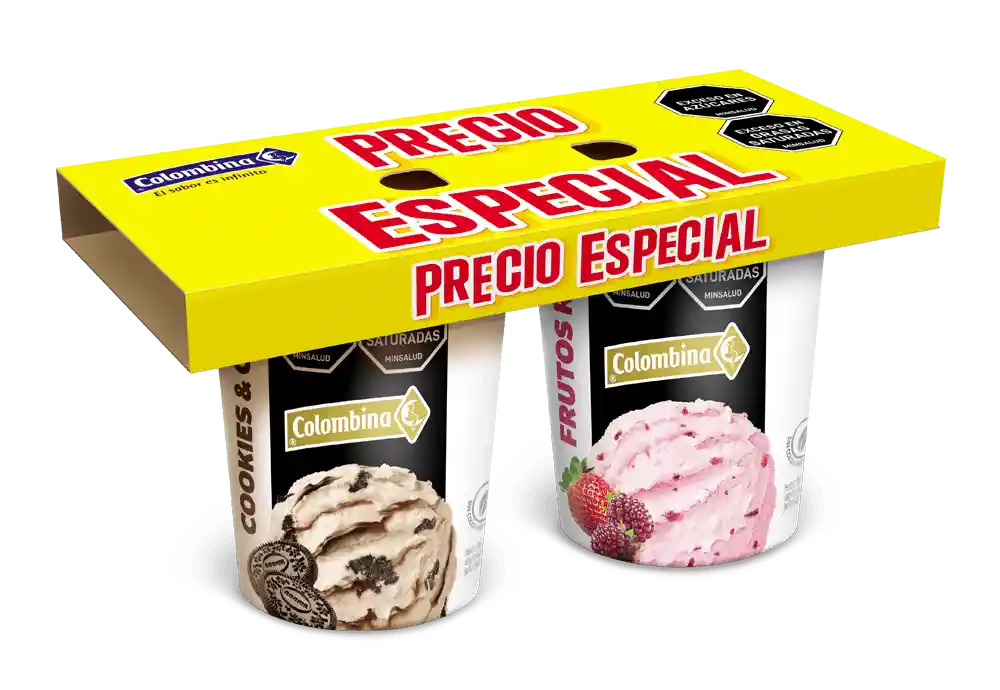 Helad Cookie & Crea*300gr+frut Roj*300gr