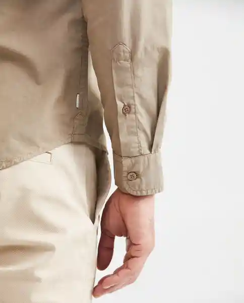 Camiseta Spread Neck Masculino Crudo Beige Claro T. L Chevignon