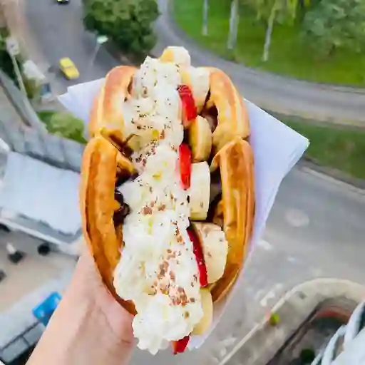 Waffle estilo coreano chantill