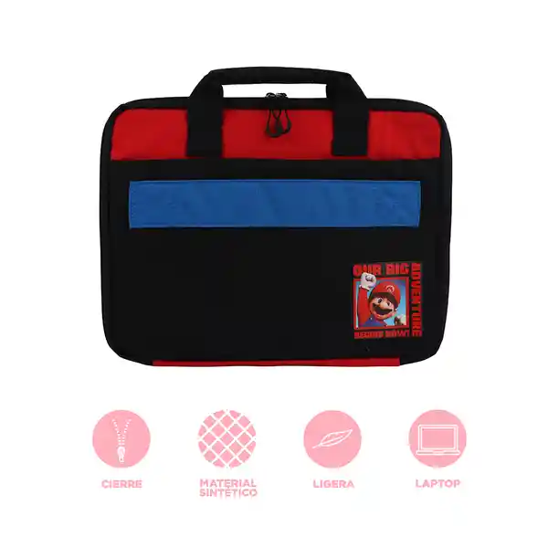 Maleta Para Lap Top Serie Mario Bros Negro Miniso