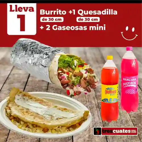 Combo 1 Burrito + 1 Quesadilla