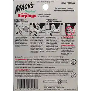 Macks Tapones para Oídos de Goma