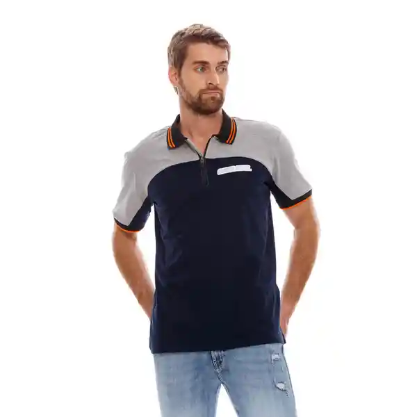 Marithé Francois Girbaud Camiseta Polo Azul y Gris Talla S