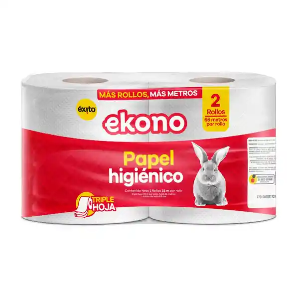 Ekono Papel Higiénico Triple Hoja 66 m