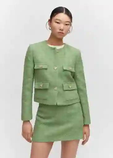 Falda Love Verde Pastel Talla XS Mujer Mango