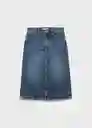 Falda Longo Tejano Oscuro Talla L Mujer Mango