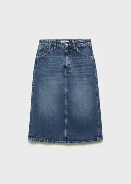 Falda Longo Tejano Oscuro Talla L Mujer Mango