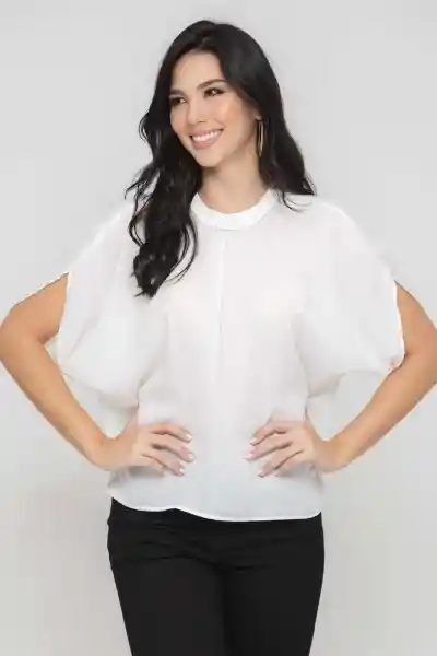 Blusa Claudette Color Blanco Crudo Talla S Ragged